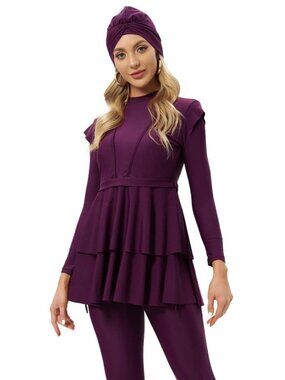 Women Burkini Islamic Modest Clothing Plus Size Muslim Swimwear 16W